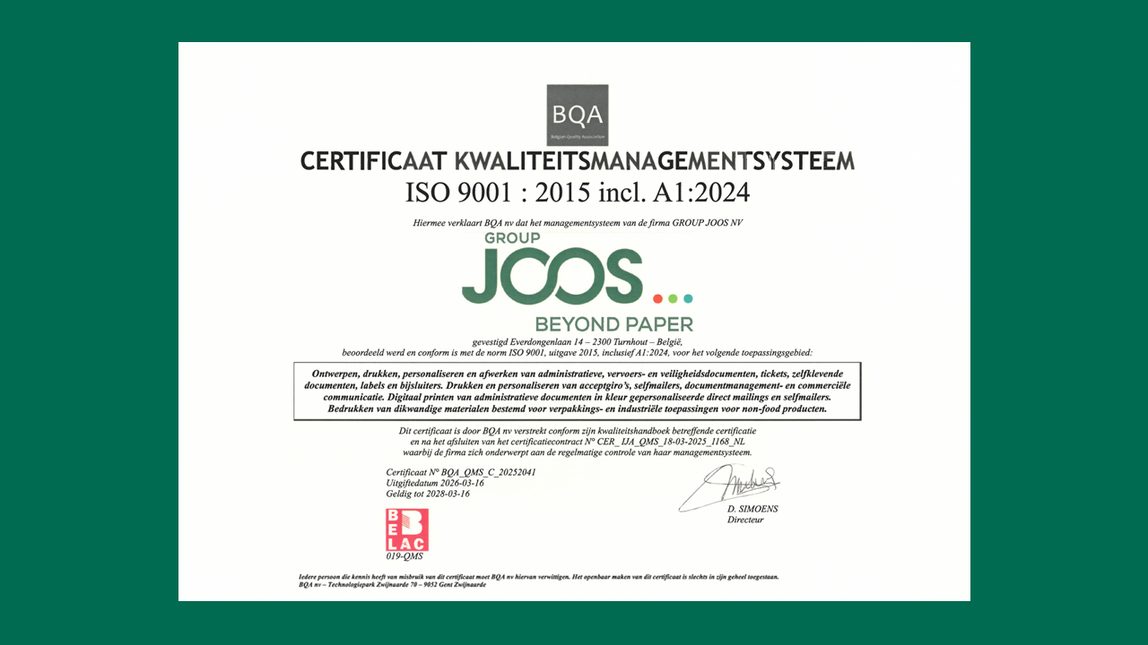 Group Joos ISO 9001 2015