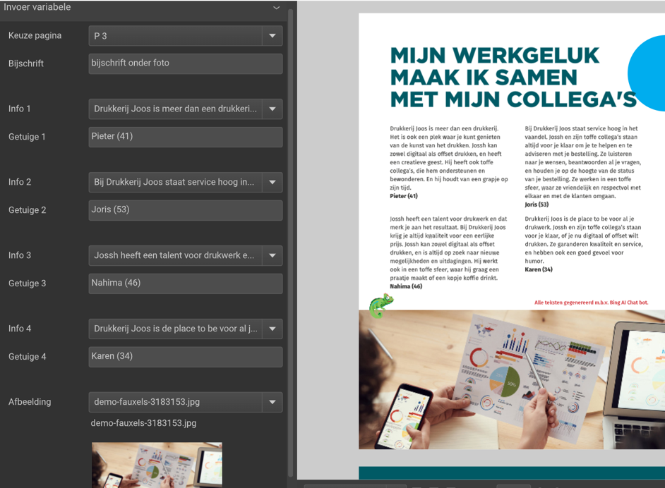 Group Joos Jossh smart template scherm invul